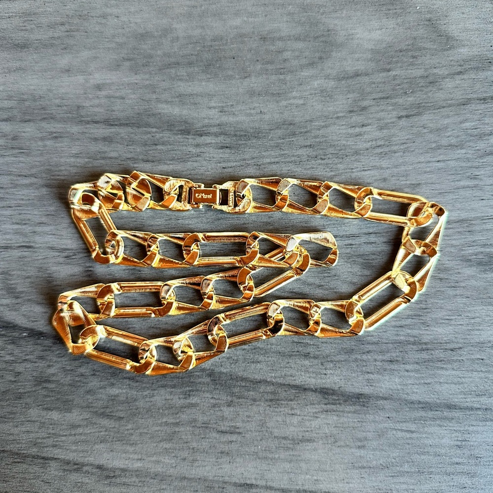 Monet Gold and Red Chain Necklace - Picture 6 of 6